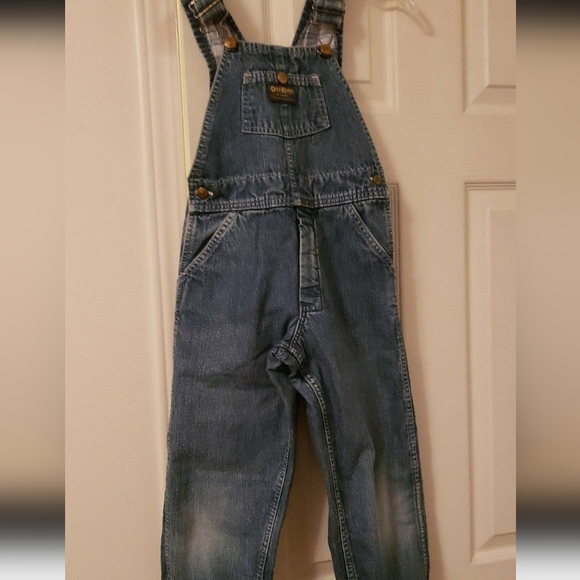 Vintage Oshkosh B'gosh flannel lined Vestbak Denim overalls 1986 size 4 toddler - Picture 1 of 16